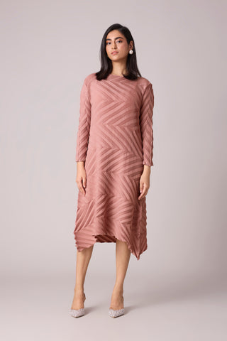 Vera Chevron Dress - Pink