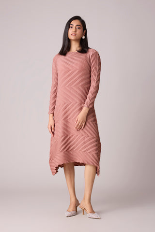 Vera Chevron Dress - Pink