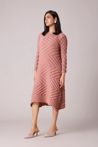 Vera Chevron Dress - Pink