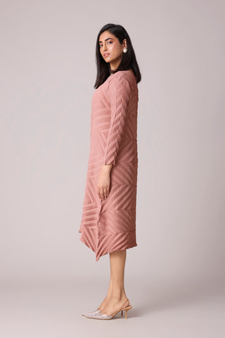 Vera Chevron Dress - Pink