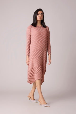 Vera Chevron Dress - Pink