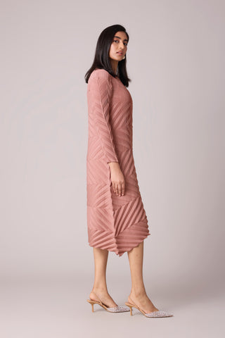 Vera Chevron Dress - Pink