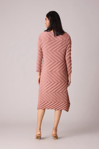 Vera Chevron Dress - Pink