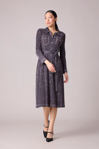 Levy Denim Wash Dress - Dark Grey