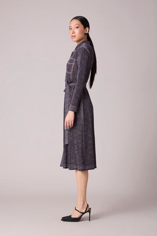 Levy Denim Wash Dress - Dark Grey