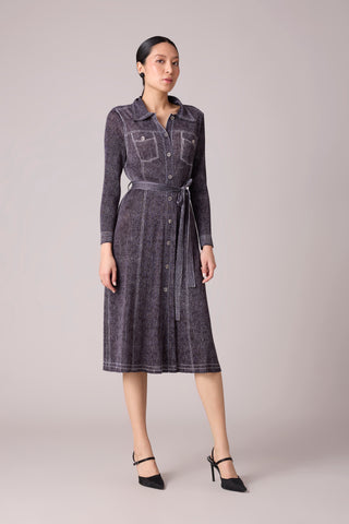 Levy Denim Wash Dress - Dark Grey