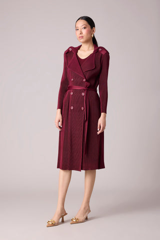 Camren Overlay Dress - Burgundy