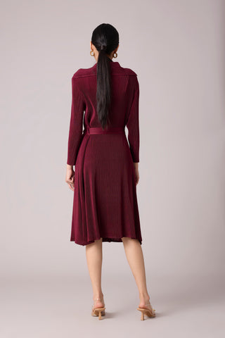 Camren Overlay Dress - Burgundy