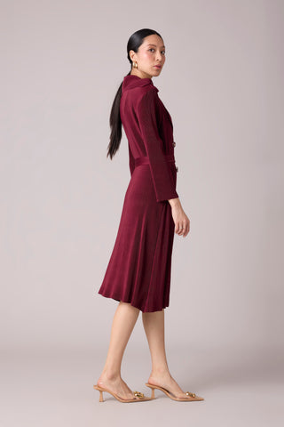 Camren Overlay Dress - Burgundy