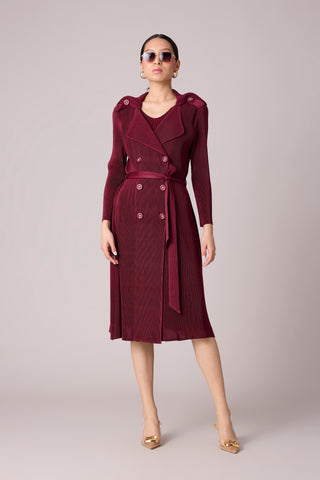 Camren Overlay Dress - Burgundy