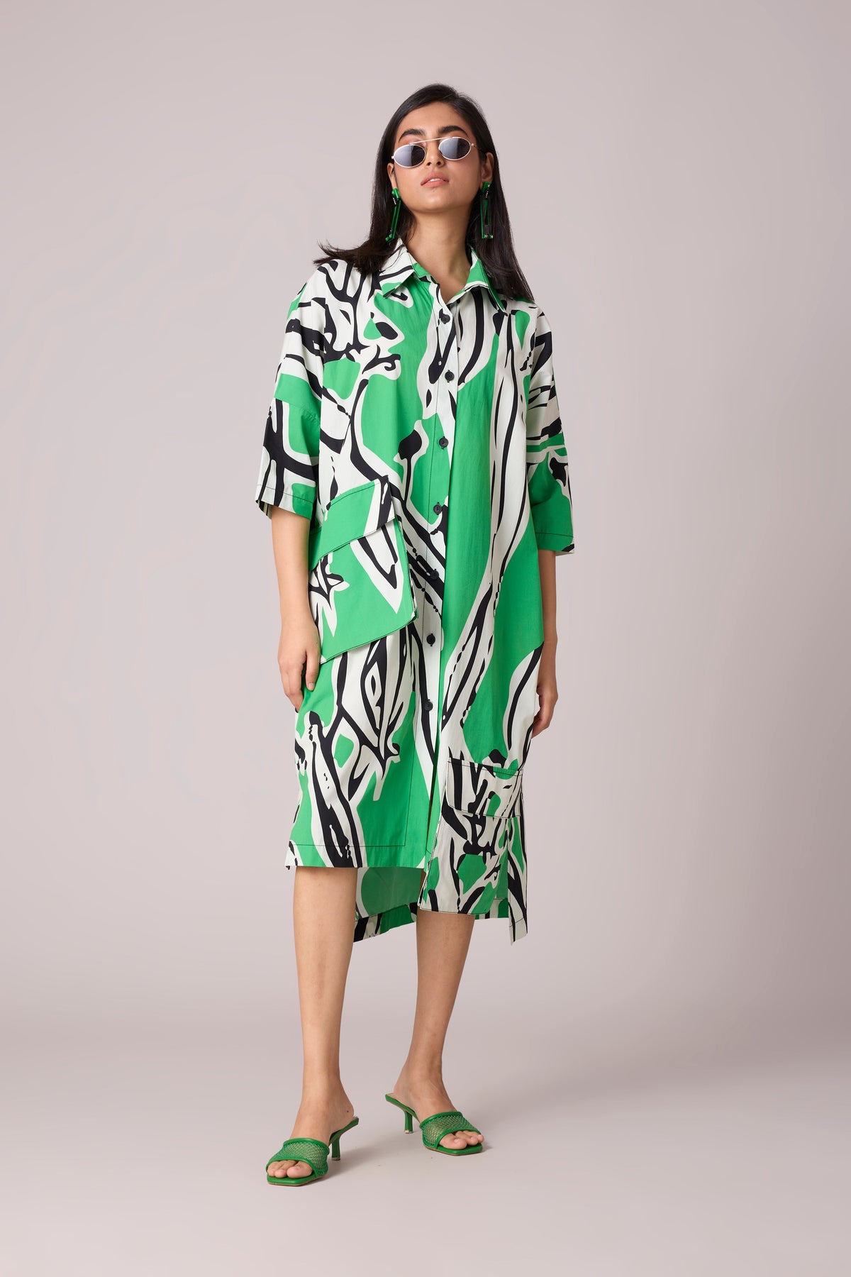 Quinn Print Dress - Green