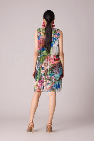 Isla Fringe Dress - Tropical Print