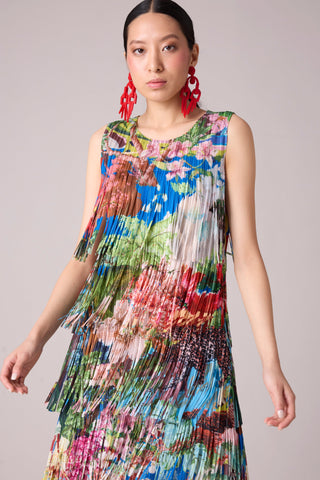 Isla Fringe Dress - Tropical Print