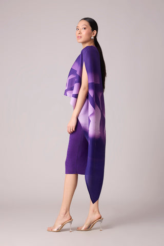 Laira Cape Dress - Purple