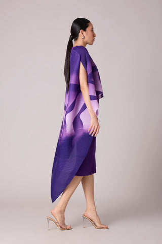 Laira Cape Dress - Purple