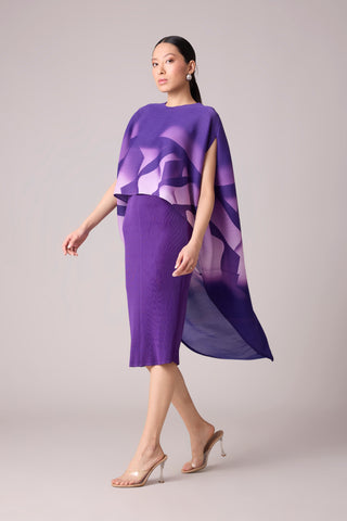 Laira Cape Dress - Purple