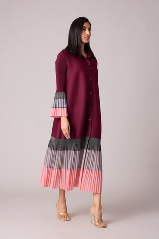 Betsy Shirt Dress - Burgundy