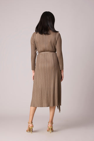 Camren Fringe Dress - Taupe