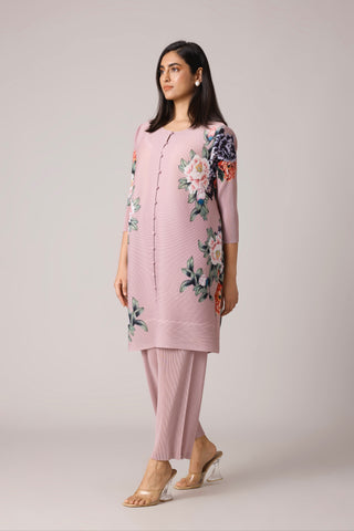 Mira Floral Tunic Set - Dull Pink