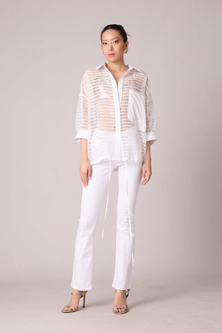 Petra Mesh Shirt - White