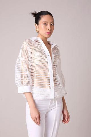 Petra Mesh Shirt - White