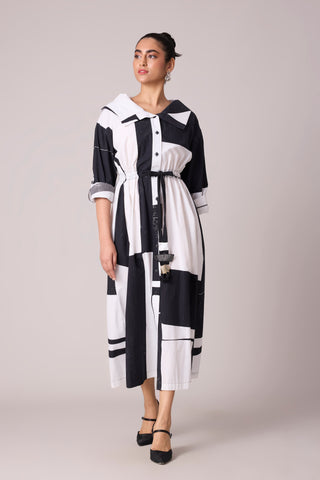 Sonya Dress - Black & White