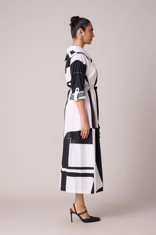 Sonya Dress - Black & White