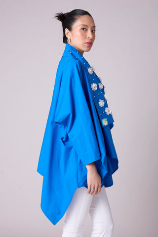 Ayaka Embellished Shirt - Aster Blue