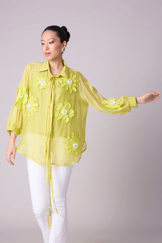 Jolie Shirt - Lime Organza