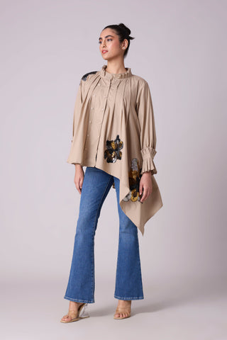 Cove Applique Shirt - Khaki