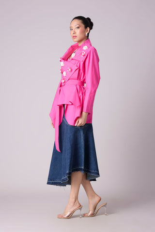 Ayaka Embellished Shirt - Azalea Pink