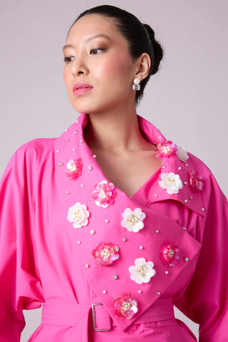 Ayaka Embellished Shirt - Azalea Pink