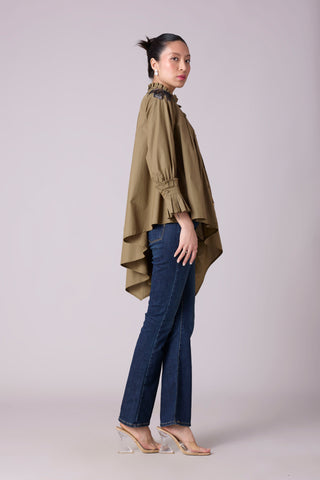 Cove Applique Shirt - Olive Green