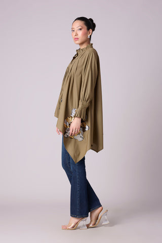 Cove Applique Shirt - Olive Green