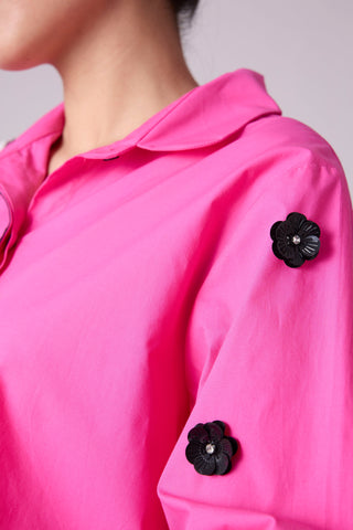 Sawyer Applique Shirt - Azalea Pink