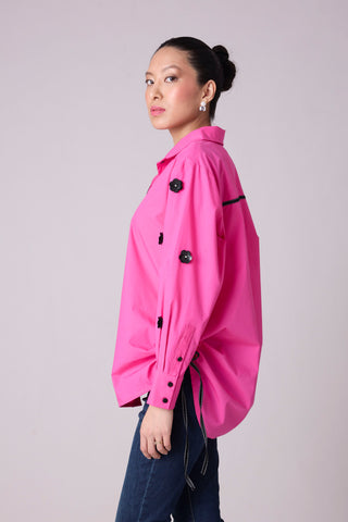 Sawyer Applique Shirt - Azalea Pink