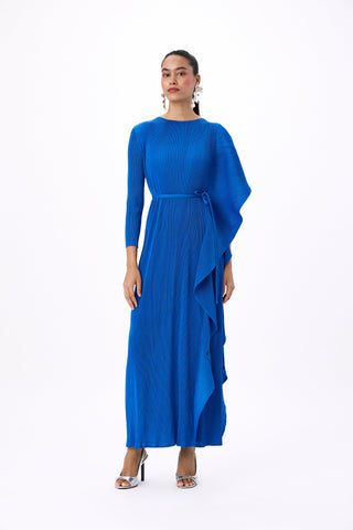 Serena Ruffle Dress - Blue