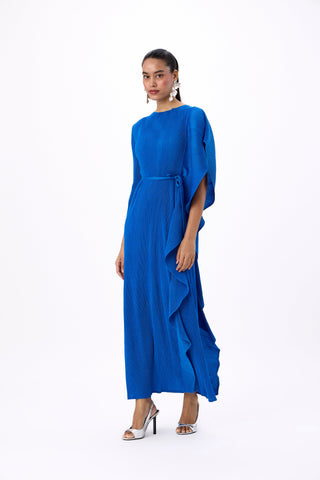 Serena Ruffle Dress - Blue