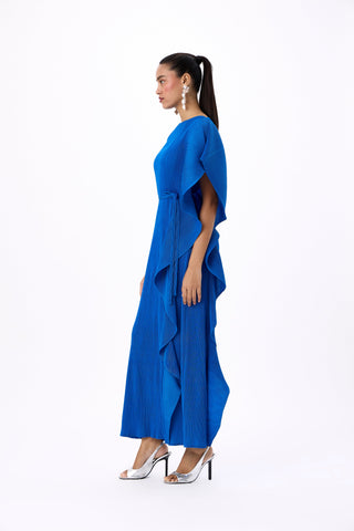 Serena Ruffle Dress - Blue