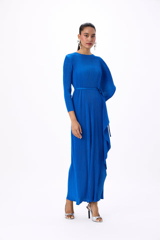 Serena Ruffle Dress - Blue