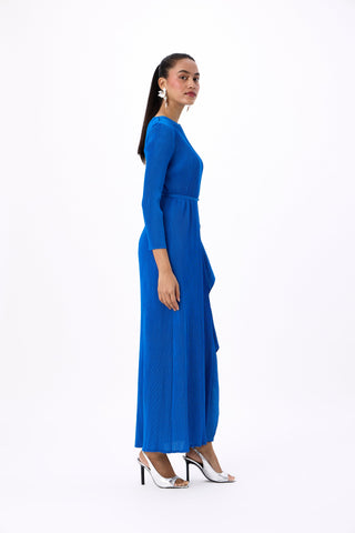 Serena Ruffle Dress - Blue