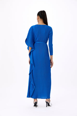 Serena Ruffle Dress - Blue