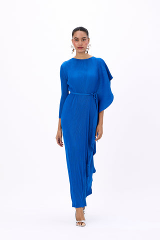 Serena Ruffle Dress - Blue