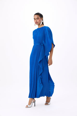Serena Ruffle Dress - Blue