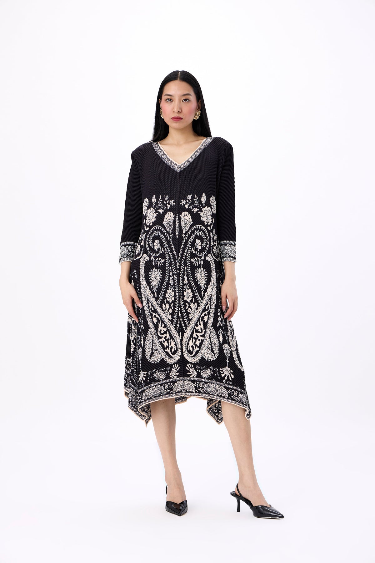 Clara Print Dress - Black