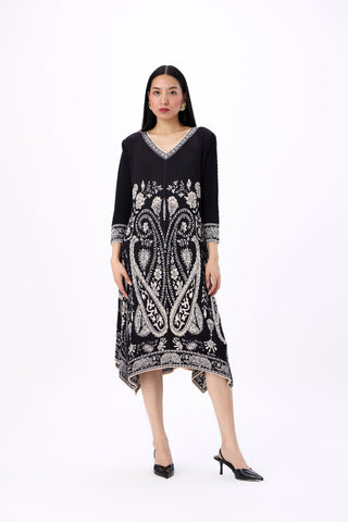 Clara Print Dress - Black