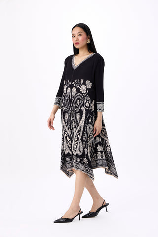 Clara Print Dress - Black