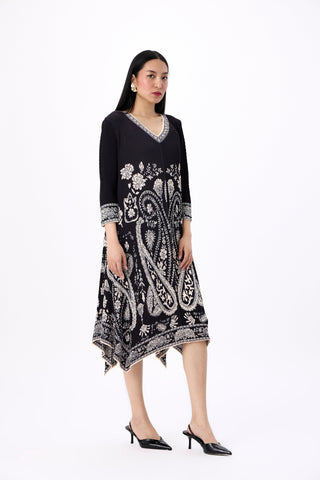 Clara Print Dress - Black