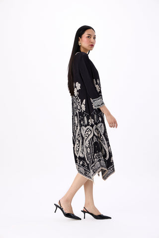 Clara Print Dress - Black