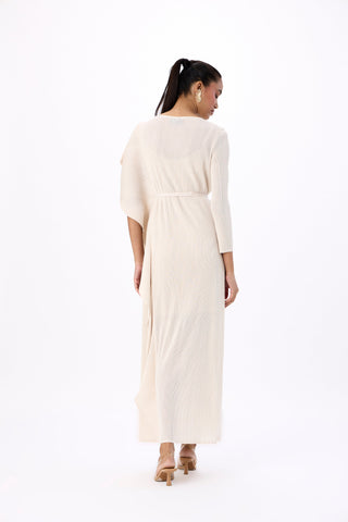 Serena Ruffle Dress - Oyster Ivory